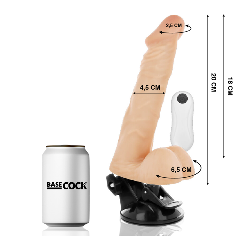 BASECOCK - Realistisk artikulerbar fjärrstyrd dildo 20 cm -O- 4,5 cm