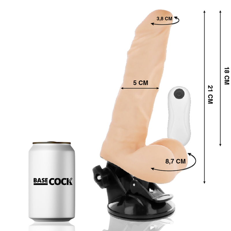 BASECOCK realistisk vibrerande dildo med fjärrkontroll 21 cm