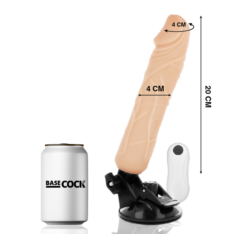 BASECOCK realistisk vibrator med fjärrkontroll 20 cm