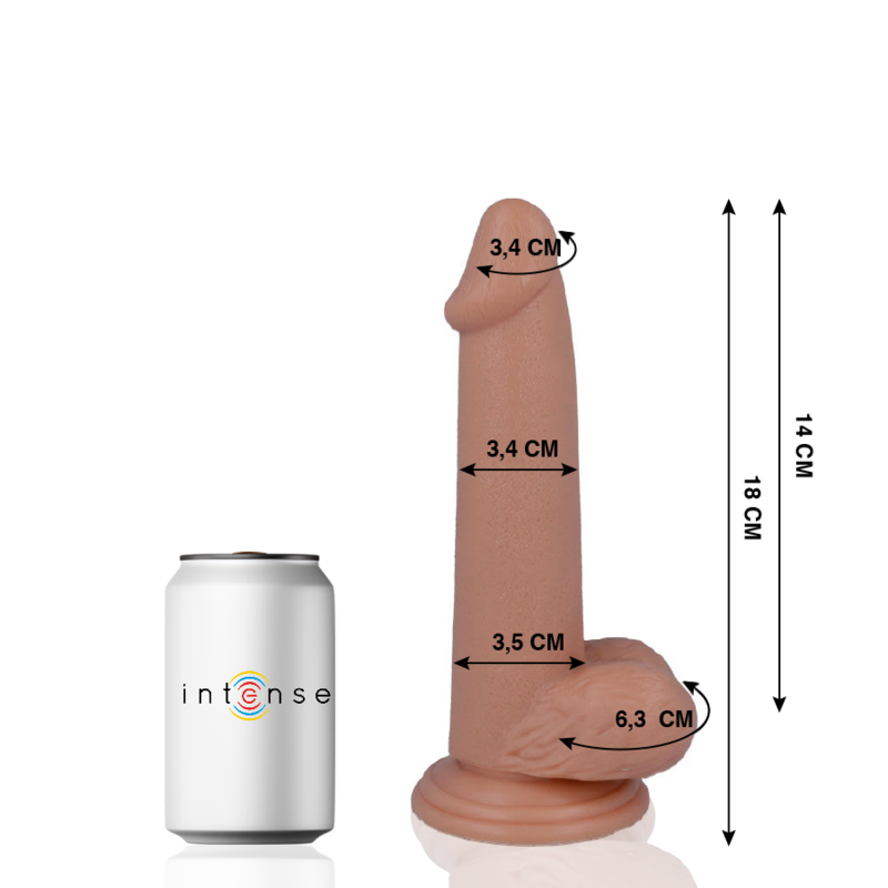 MR INTENSE - 10 REALISTISK DILDO 18 CM -O- 3.4 CM