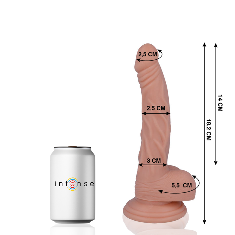 MR INTENSE - 12 REALISTISK DILDO 18,2 CM -O- 2,5 CM