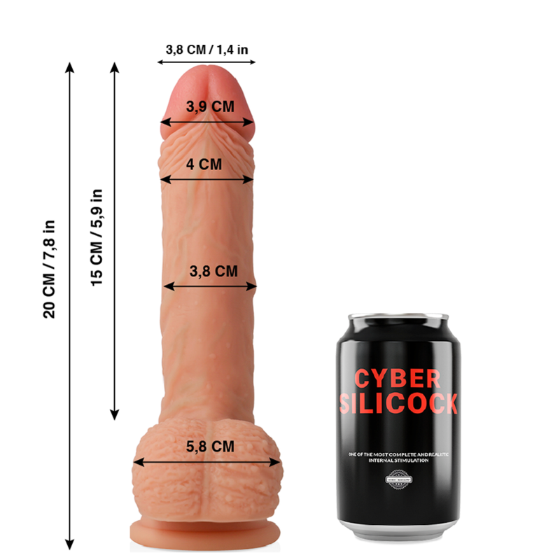 CYBER SILICOCK Freeman realistisk dildo i mjukt silikon 20 cm
