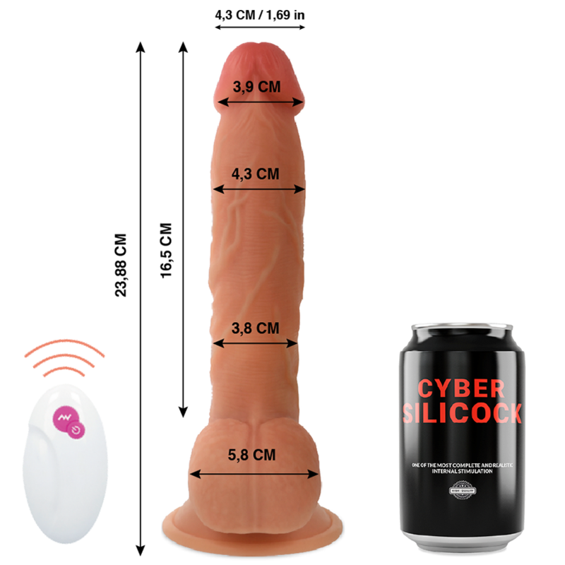 CYBER SILICOCK fjärrstyrd realistisk sexleksak 23.88 cm