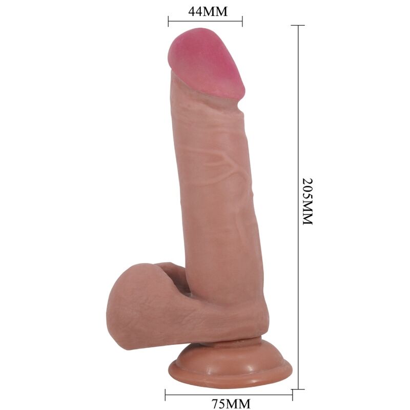 PRETTY LOVE - SLIDING SKIN SERIE REALISTISK DILDO MED SUKTIONSKOP KÖTTFÄRGAD 20,5 CM