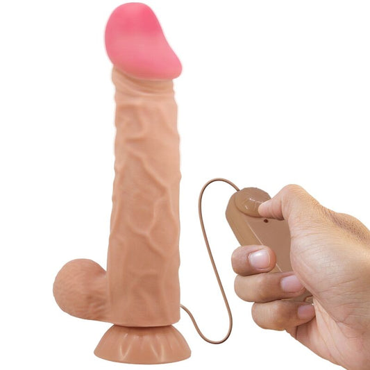 PRETTY LOVE - SLIDING SKIN SERIE REALISTISK DILDO MED SUKTION OCH FJÄRRKONTROLL 24 CM