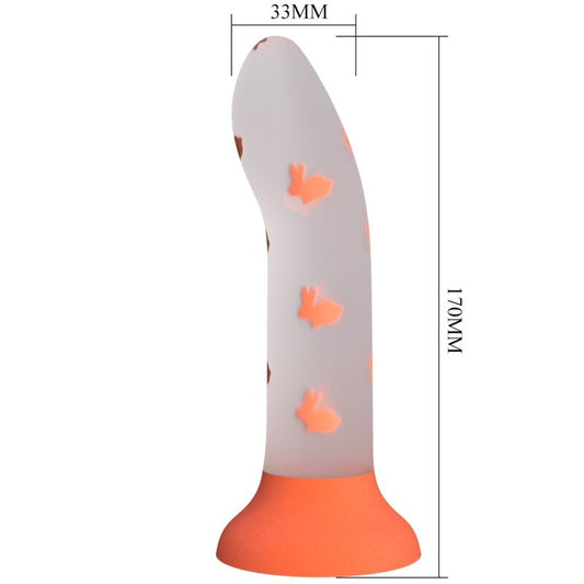 Lysande orange dildo utan vibration från Pretty Love