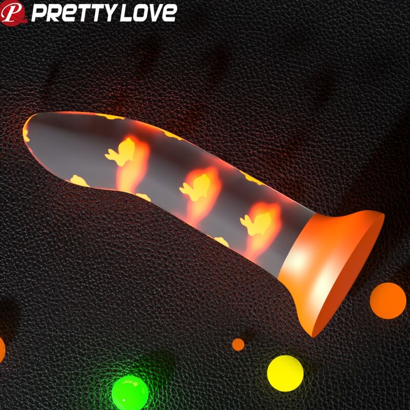 Lysande orange dildo utan vibration från Pretty Love
