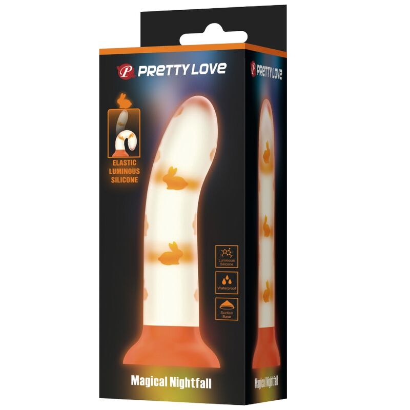 Lysande orange dildo utan vibration från Pretty Love