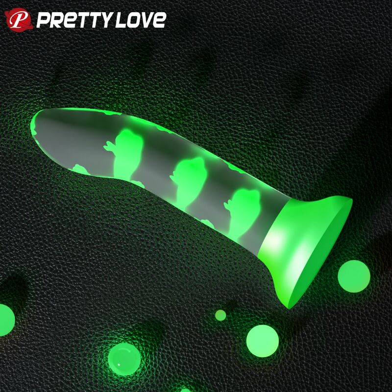 Lysande grön dildo utan vibration från PRETTY LOVE