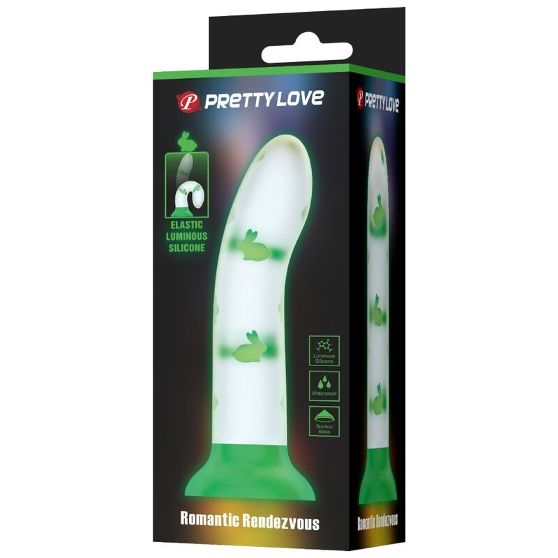 Lysande grön dildo utan vibration från PRETTY LOVE