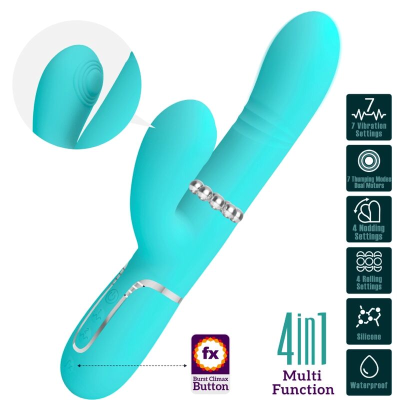 PRETTY LOVE multifunktionell G-spot vibrator Aqua Green