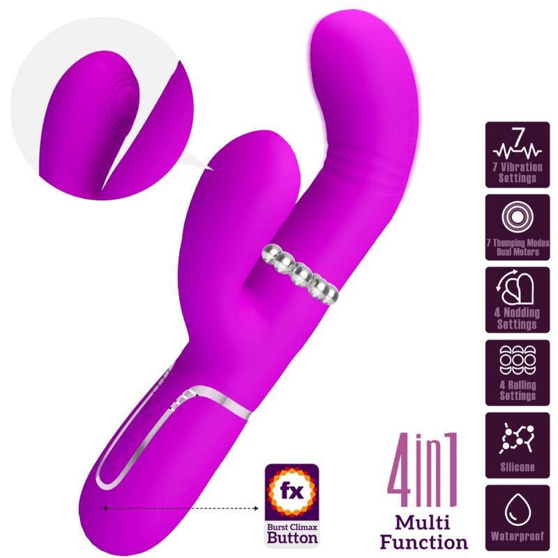 Pretty Love multifunktionell G-punkt vibrator i fuchsia