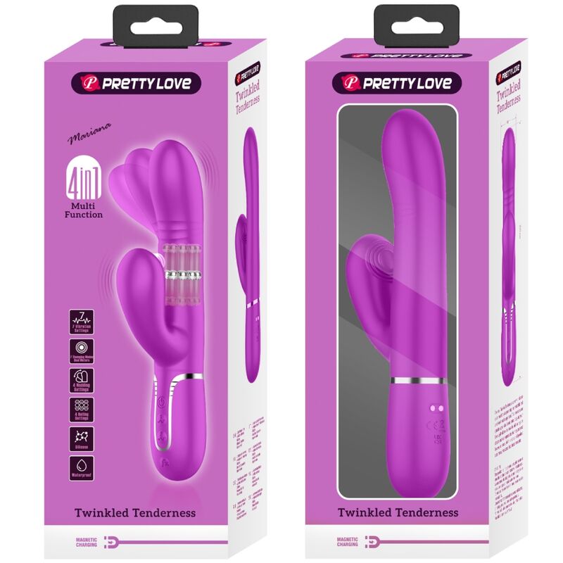 Pretty Love multifunktionell G-punkt vibrator i fuchsia