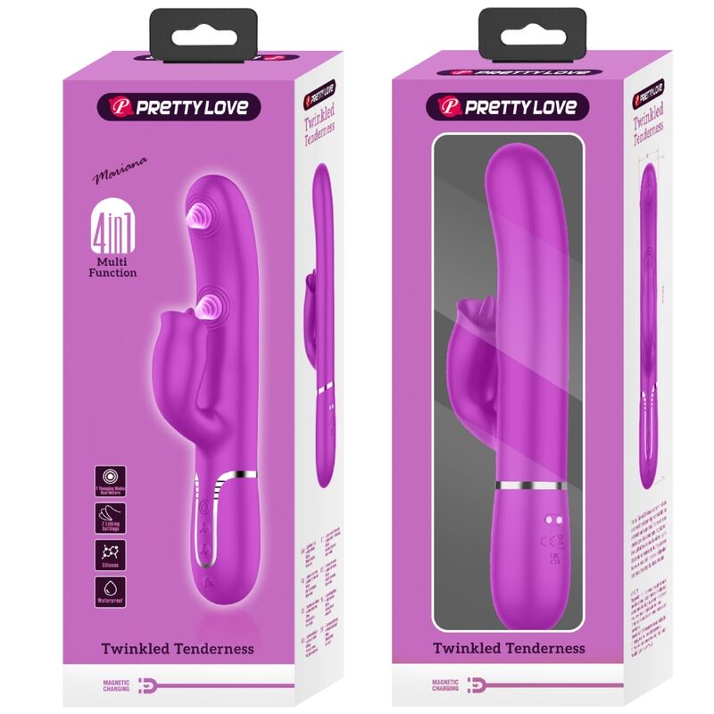 Pretty Love Rabbit vibrator med slickande funktion i fuchsia