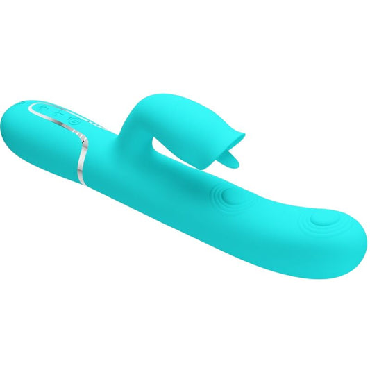 PRETTY LOVE - Rabbit Vibrator med Lickfunktion Aqua Grön