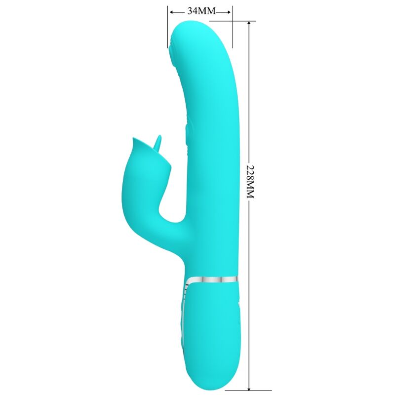 PRETTY LOVE - Rabbit Vibrator med Lickfunktion Aqua Grön