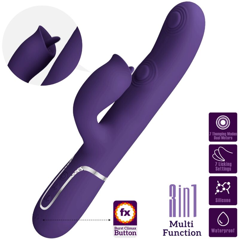 Pretty Love Kanin vibrator med slickande funktion i lila