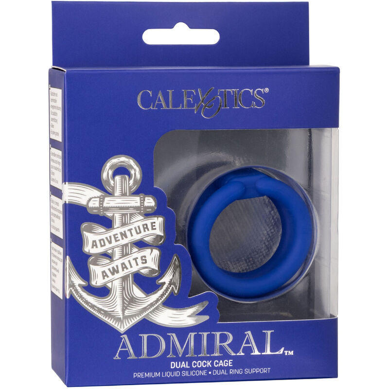 CalExotics Admiral Dual Cock Cage Blue