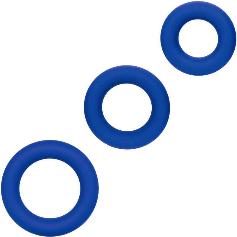 CalExotics Admiral Cock Ring Set Blue med tre silikonringar