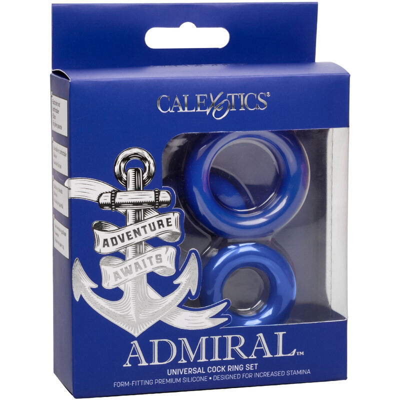 CalExotics Admiral Cock Ring Set Blue med tre silikonringar