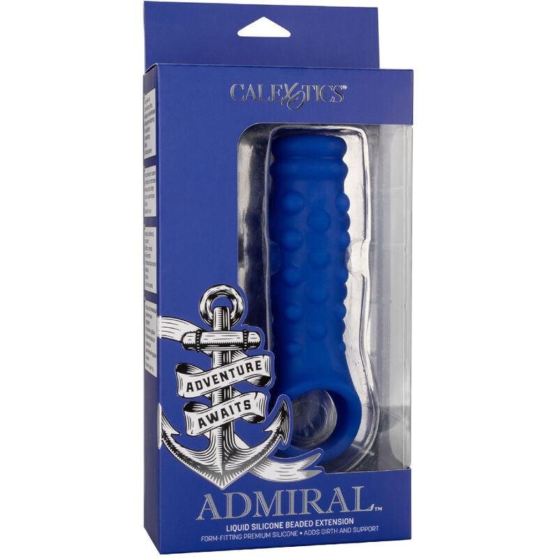 CalExotics Admiral Beaded Penis Cover i flytande silikon, blå