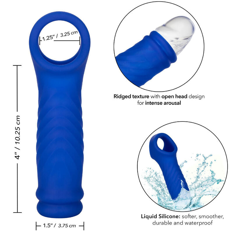 CalExotics Admiral Wave Penis Cover i blått flytande silikon