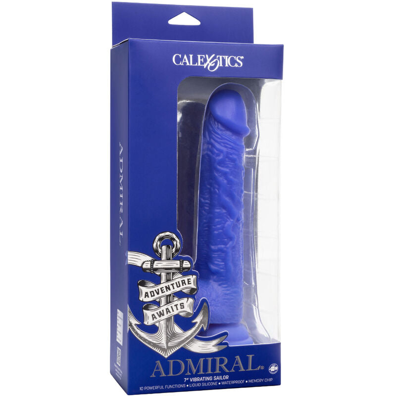 CALEXOTICS - ADMIRAL SAILOR REALISTISK DILDO VIBRATOR BLÅ