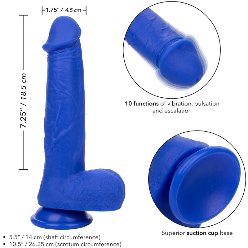Realistisk dildo vibrator i blått från CalExotics