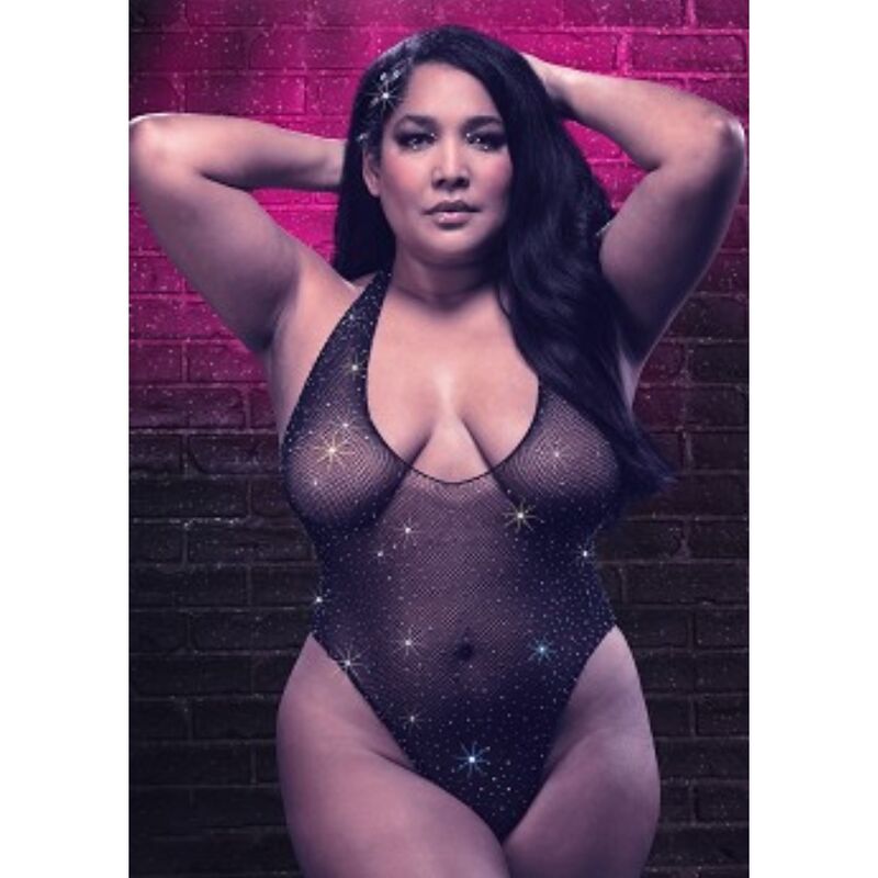 CalExotics Radiance Plus Size bodysuit med djup V-urringning