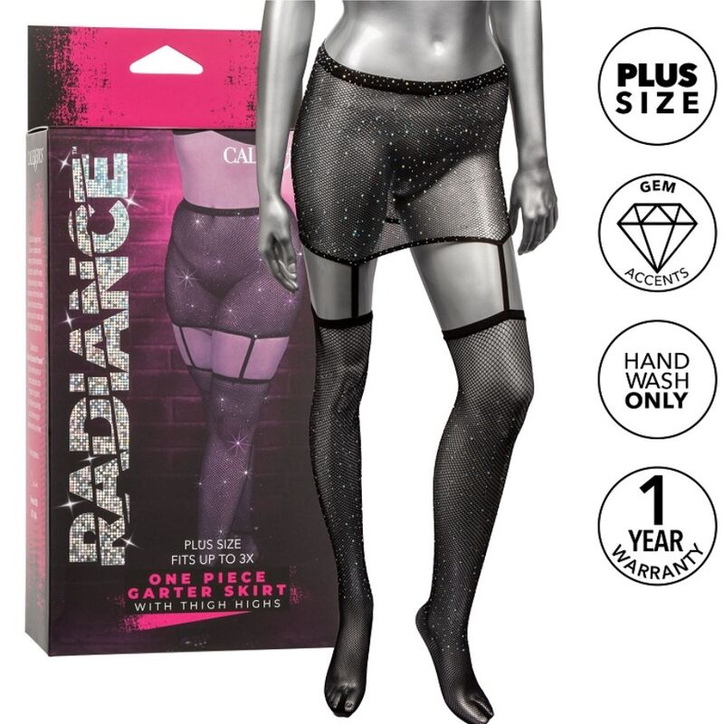 CalExotics Radiance Garter Skirt och Thigh Highs i plus size