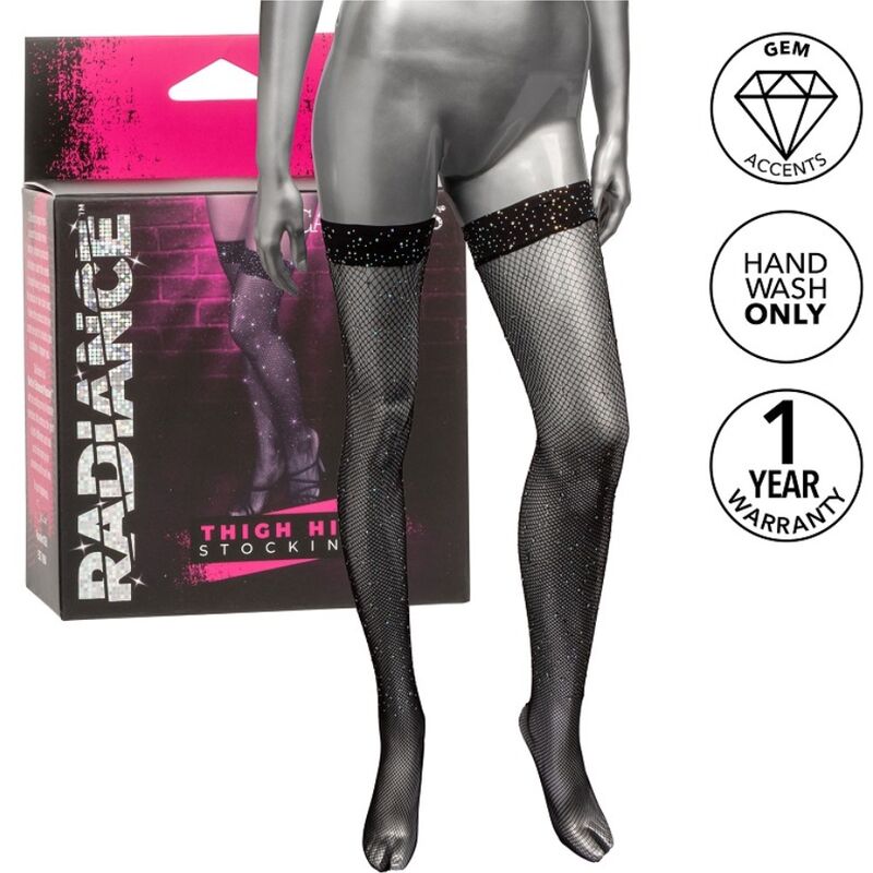 CalExotics Radiance Thigh High Stockings med rhinestone-detaljer