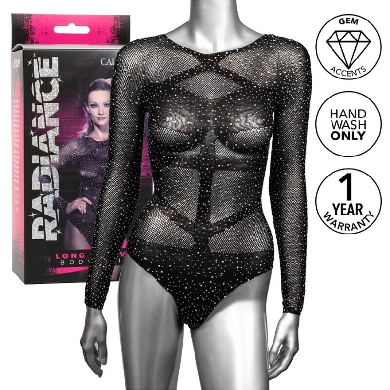 CalExotics Radiance långärmad bodysuit med rhinestones