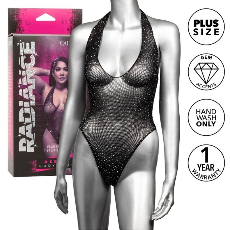 CalExotics Radiance Plus Size bodysuit med djup V-urringning