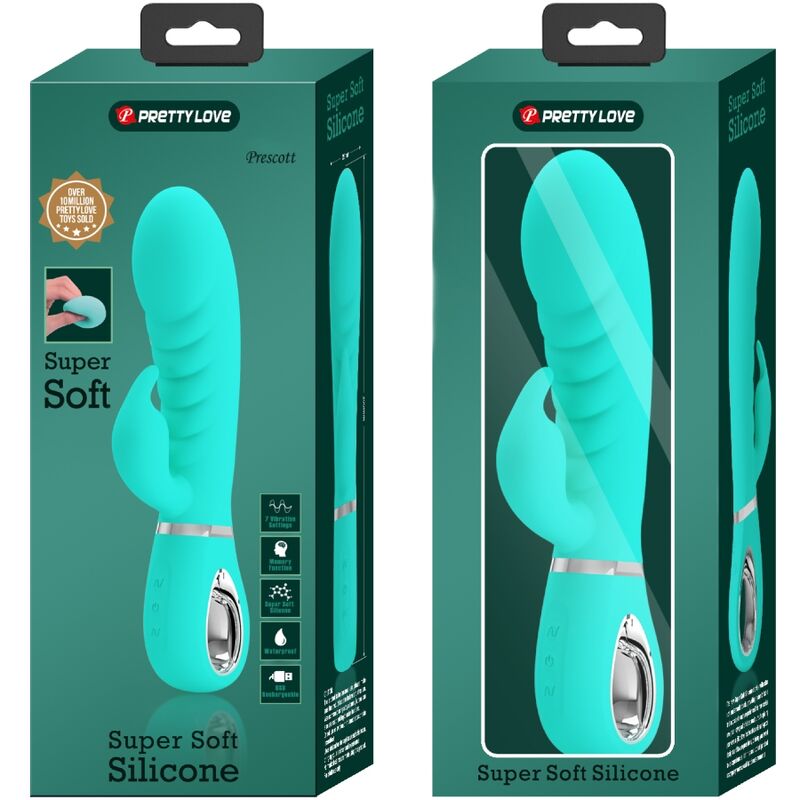 Pretty Love Prescott multifunktionell G-punktsvibrator i aqua grön