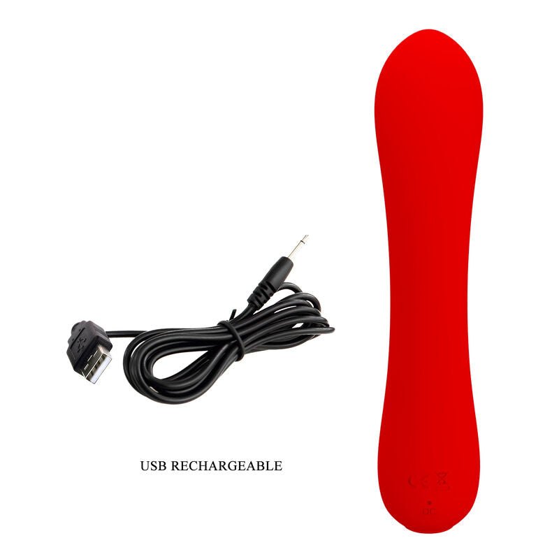 Pretty Love Prescott återladdningsbar vibrator i röd färg