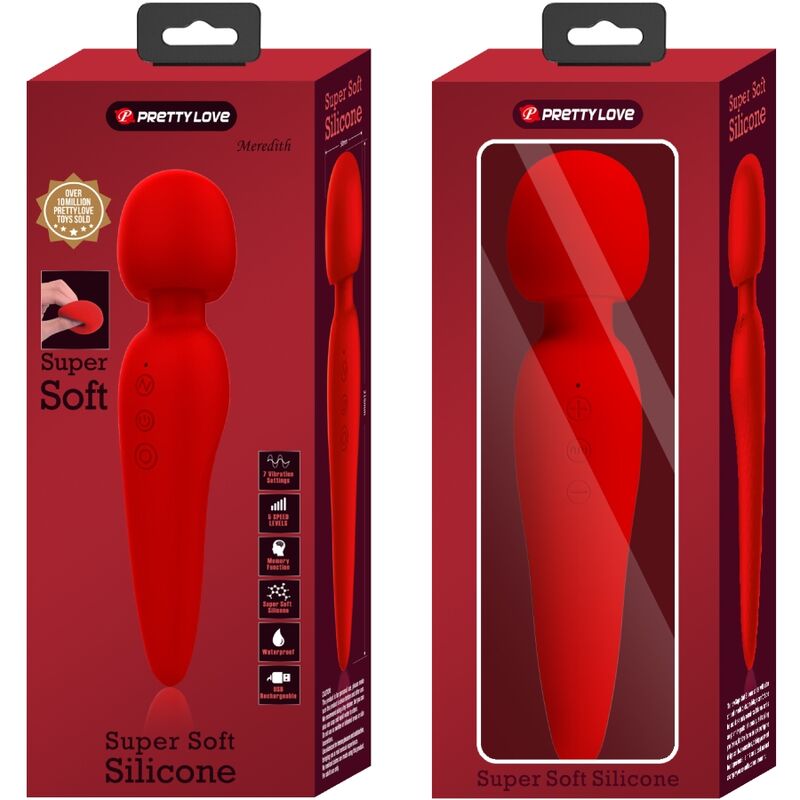 PRETTY LOVE Meredith Massager med 12 vibrationslägen i röd färg