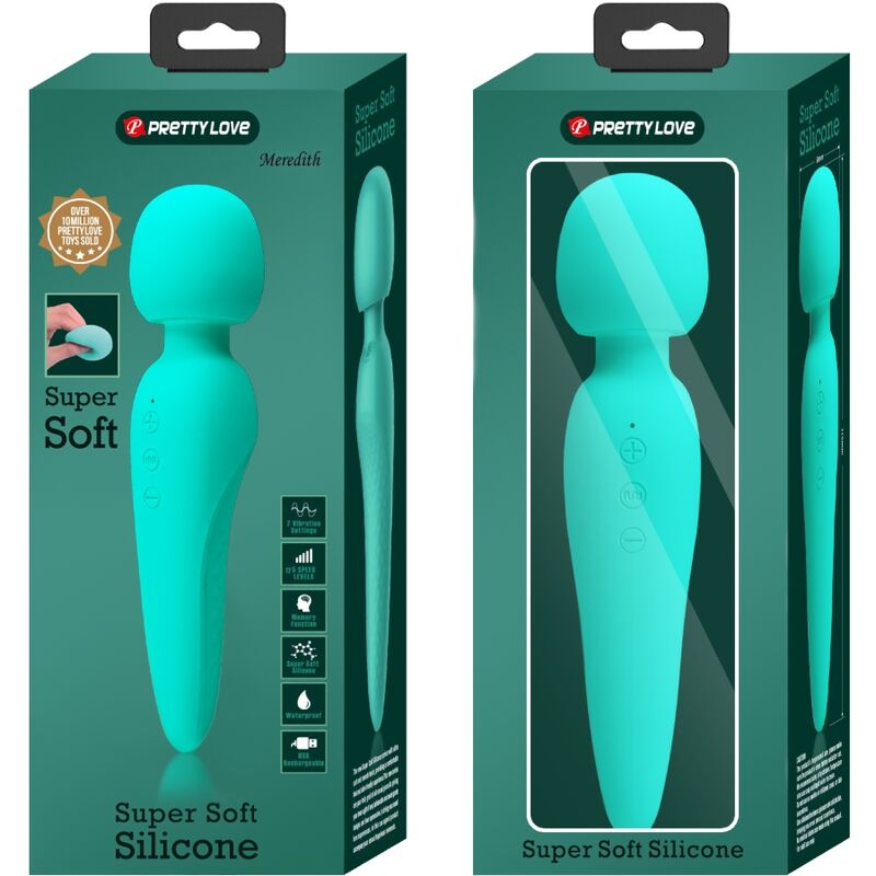 PRETTY LOVE Meredith Massager i aqua grön med 12 vibrationslägen