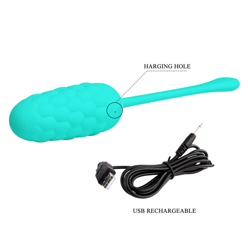 Vibrerande ägg med aqua grön textur från PRETTY LOVE