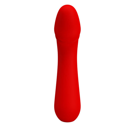 Cetus uppladdningsbar vibrator i röd silikon