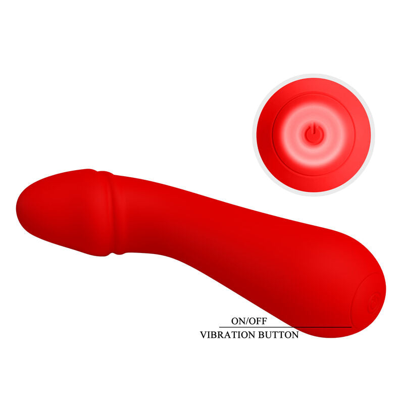 Cetus uppladdningsbar vibrator i röd silikon