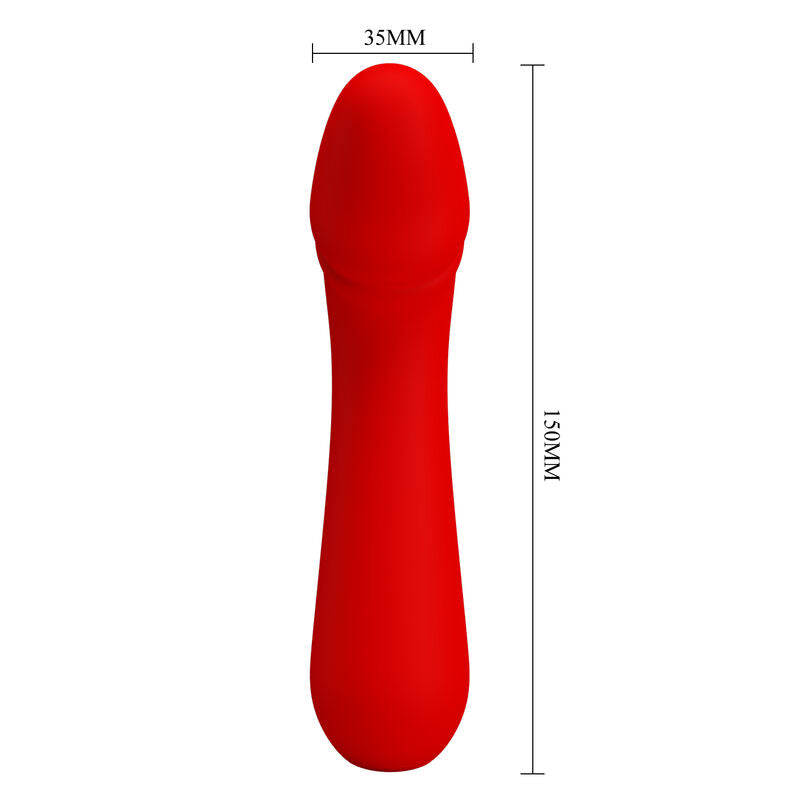 Cetus uppladdningsbar vibrator i röd silikon