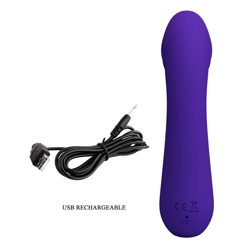Lila uppladdningsbar G-punkts vibrator från Pretty Love