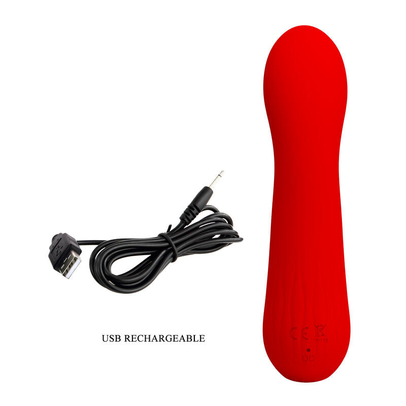 PRETTY LOVE FAUN återladdningsbar vibrator i röd färg