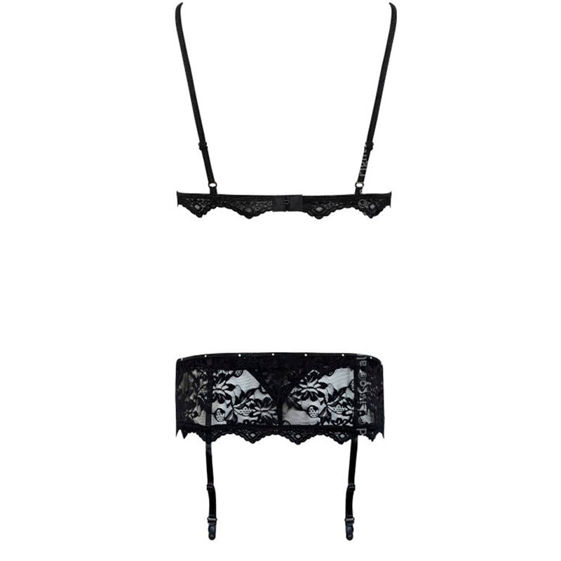 LIVCO CORSETTI FASHION - BELITA LC 90231 BH + TROSOR + STRUMPBAND BLACK L/XL