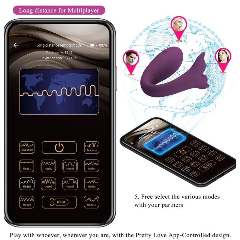 Pretty Love Jayleen vibrator med fjärrkontroll i lila
