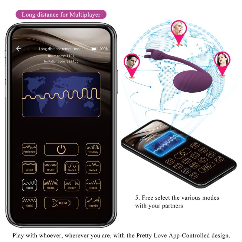 Pretty Love Catalina vibrator med appkontroll i lila