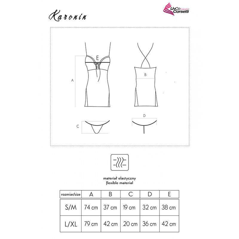 Livco Corsetti Fashion Karonin nattklänning och stringtrosa svart L/XL