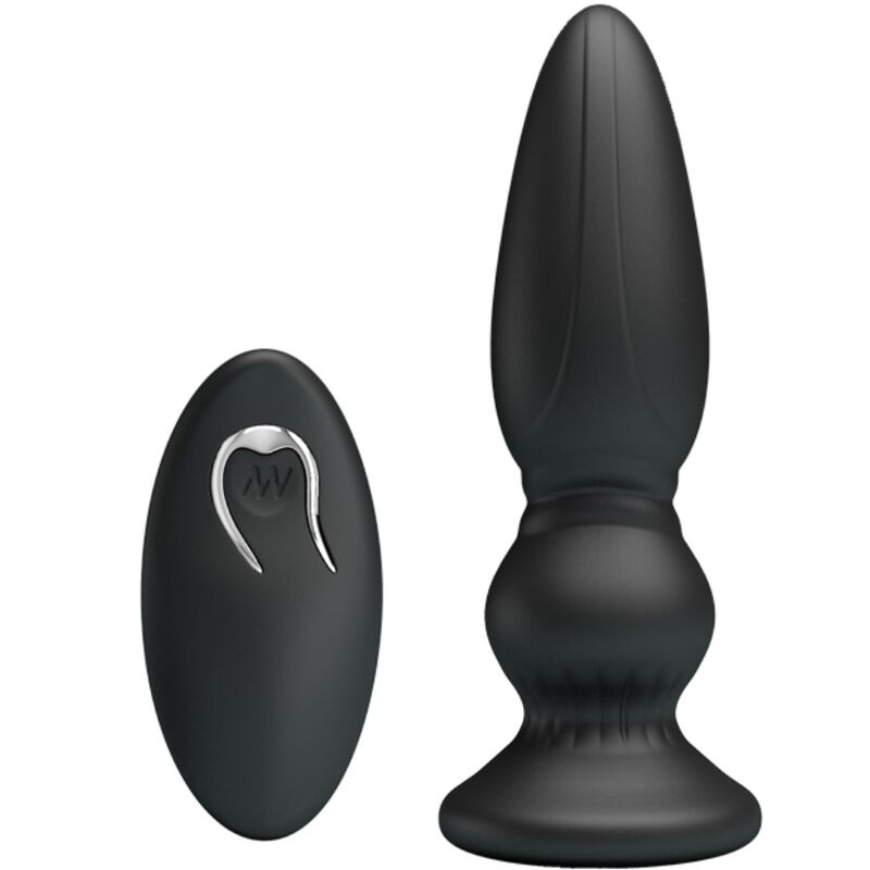 MR PLAY - KRAFTFULL VIBRATOR MED FJÄRRKONTROLL ANALPLUGG SVART