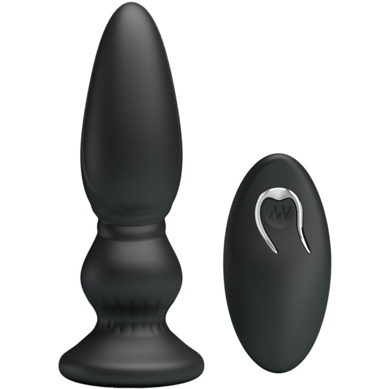 MR PLAY - KRAFTFULL VIBRATOR MED FJÄRRKONTROLL ANALPLUGG SVART