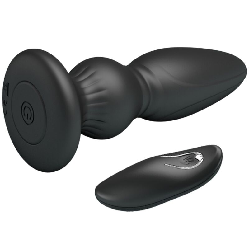 MR PLAY - KRAFTFULL VIBRATOR MED FJÄRRKONTROLL ANALPLUGG SVART